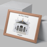 INUS Gangotri Temple Wall Art   Jai Maa Gange | Exclusive Canvas Frame | Digitally Hand-Drawn Hindu Temple Illustration | Spiritual Gift for Puja Room